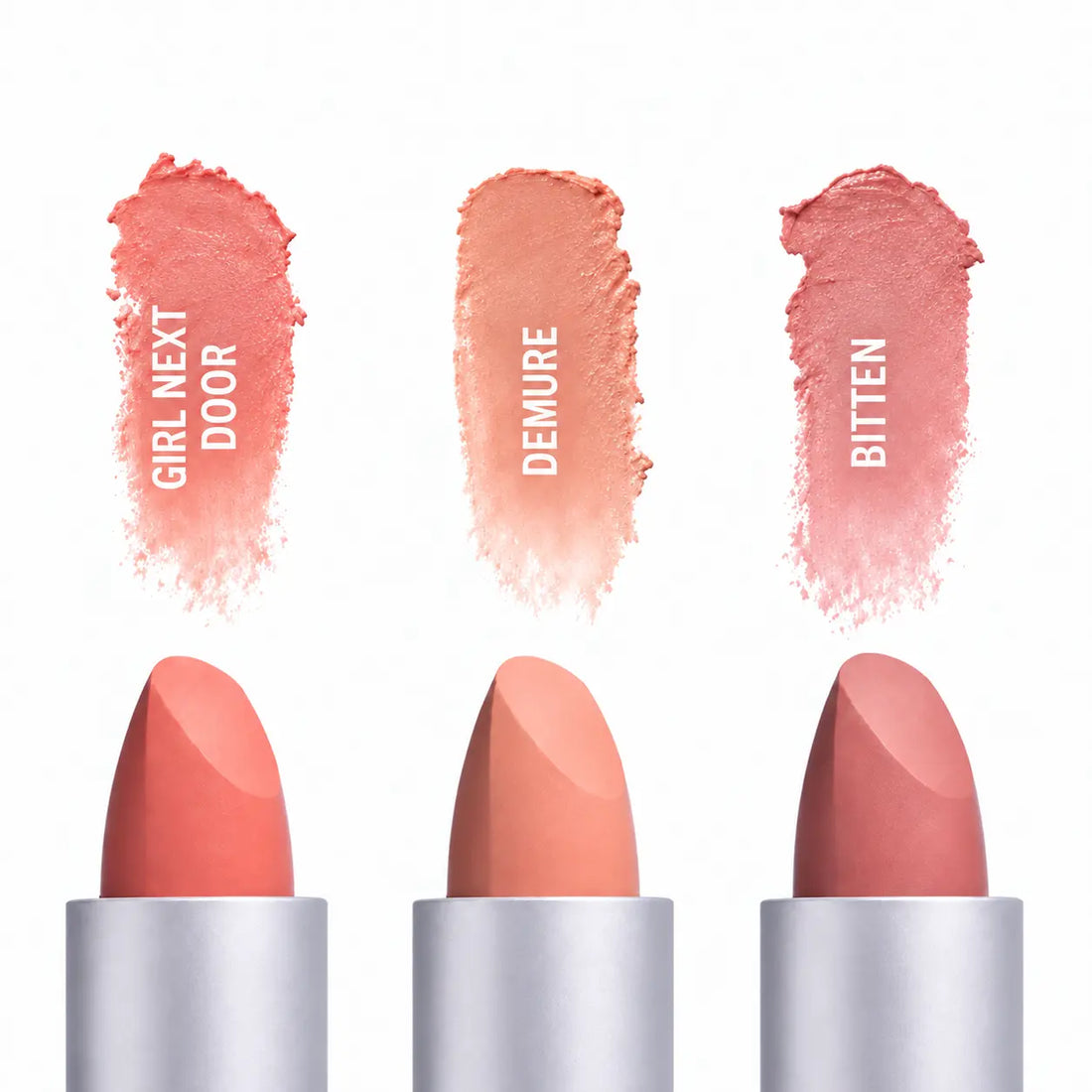 Color Wash Lipstick Trio: Girl Next Door, Bitten, Demure