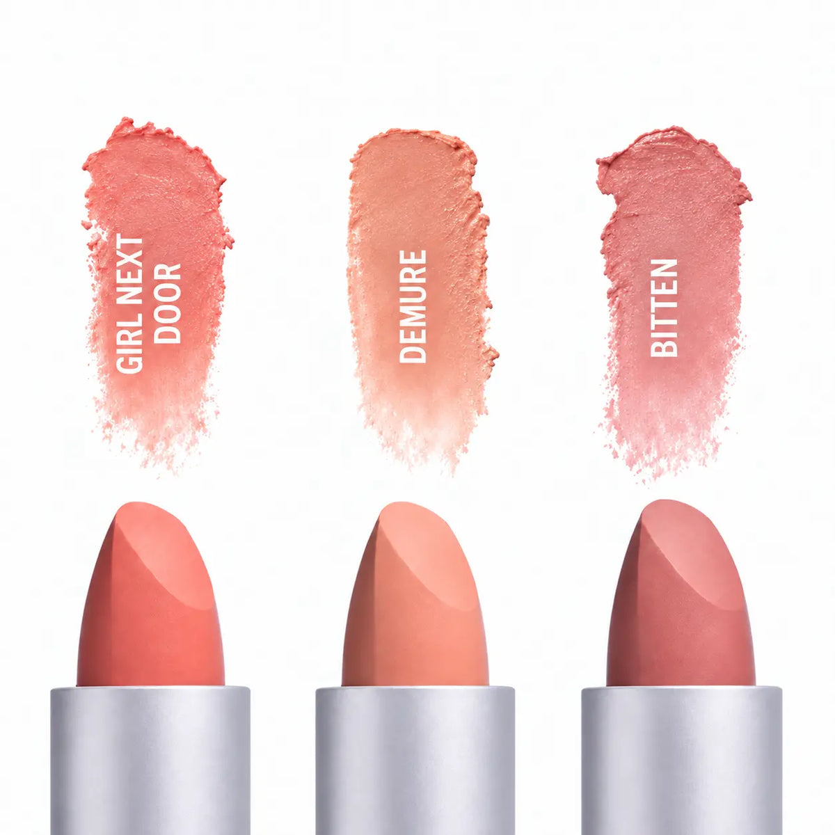 Color Wash Lipstick Trio: Girl Next Door, Bitten, Demure