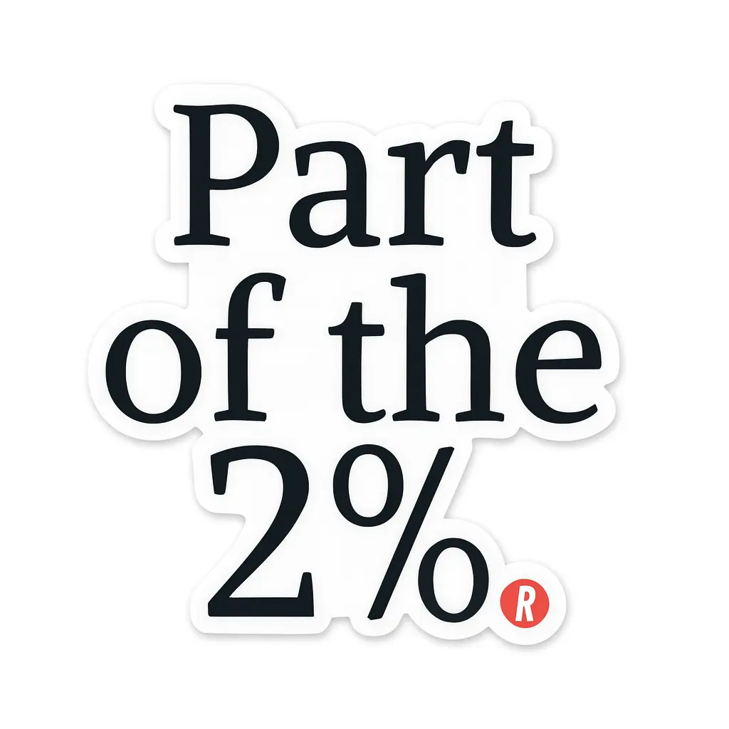 Part of the 2% Sticker